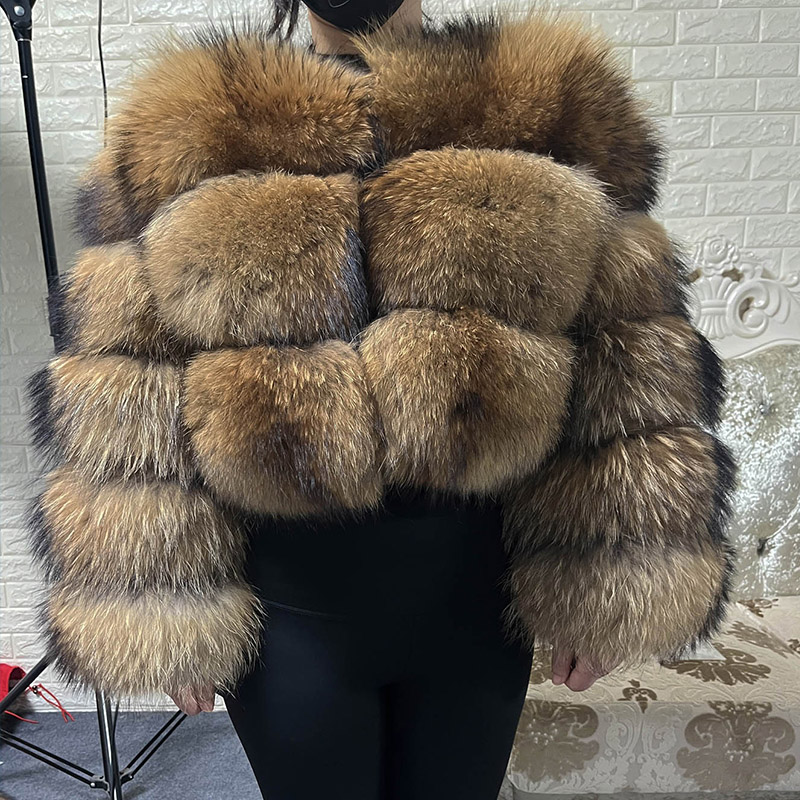 Winter Clothing For Sale - Топы больших размеров, коричневые меховые Maomaokong