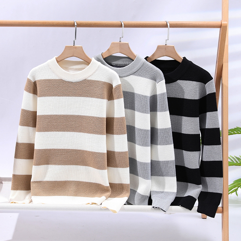 Winter Clothing Patterns - Мужские повседневные вязаные пуловеры с полосатым