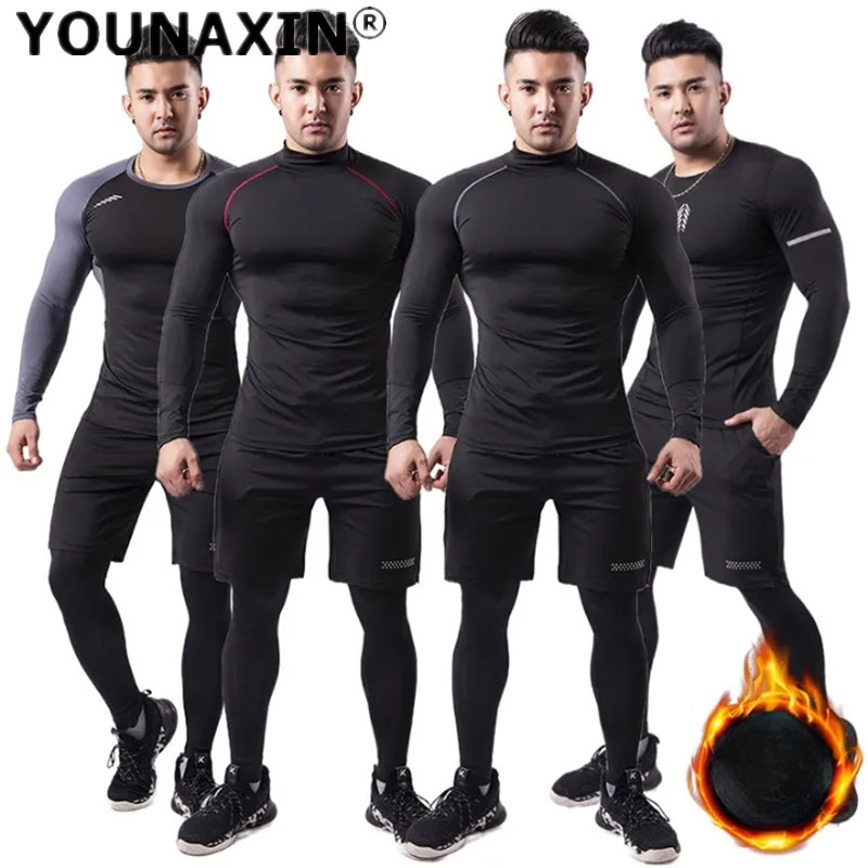 Warm Winter Clothing - Мужской плюшевый теплый спортивный костюм из