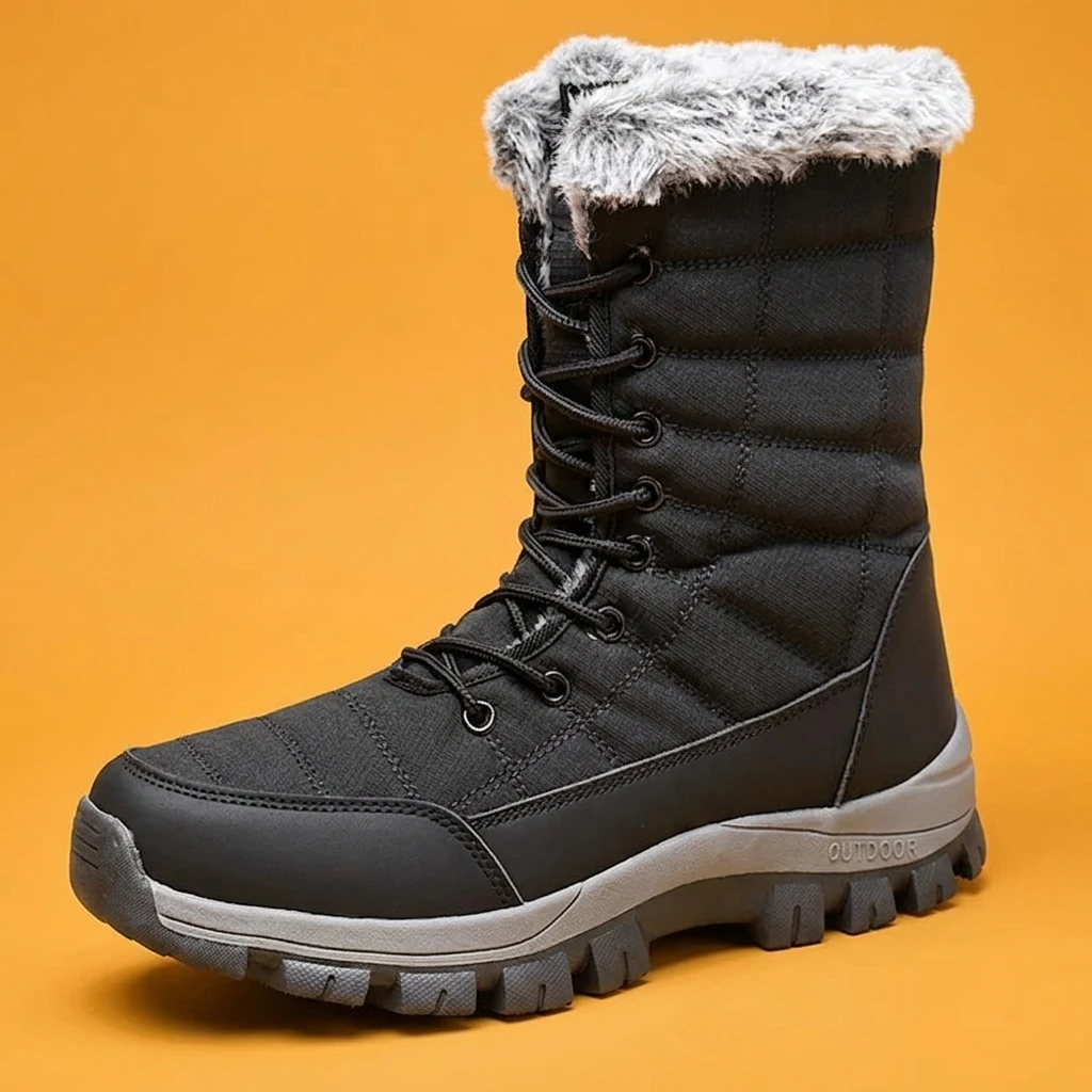 Snow Boot Fur Lined - Мужские зимние сапоги для снега, водонепроницаемые,