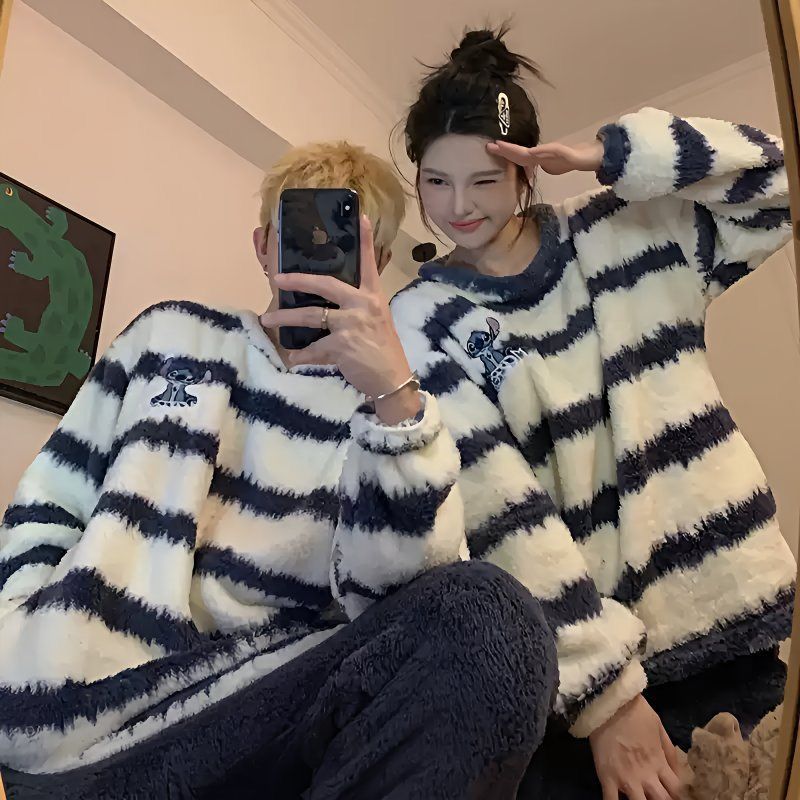 Winter Clothing Girls - Милый полосатый комплект пижам для девочек,
