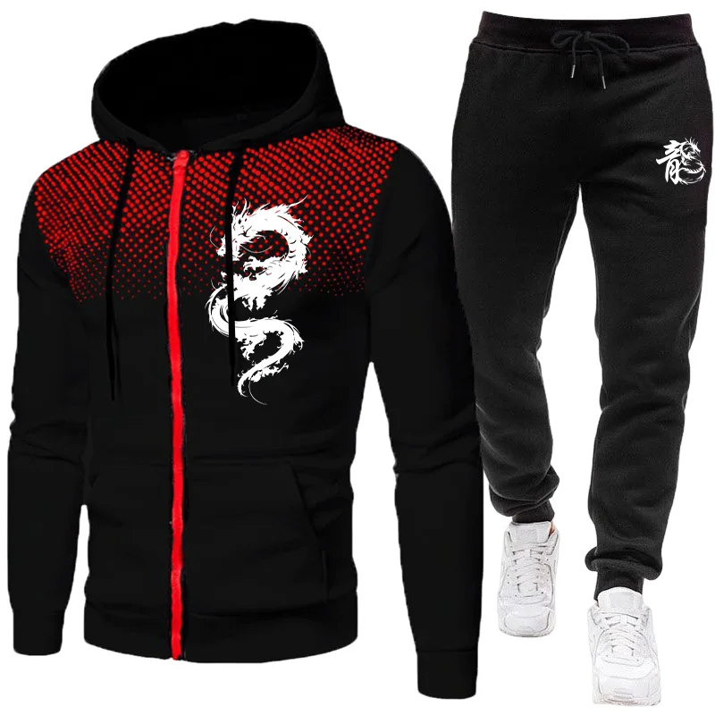 Winter Clothing For Men - Мужской модный комплект с принтом «Парижский