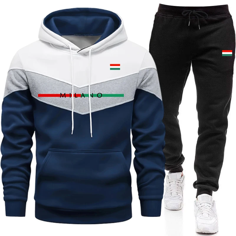Winter Clothing For Men - Качественный мужской спортивный костюм: повседневный трехцветный